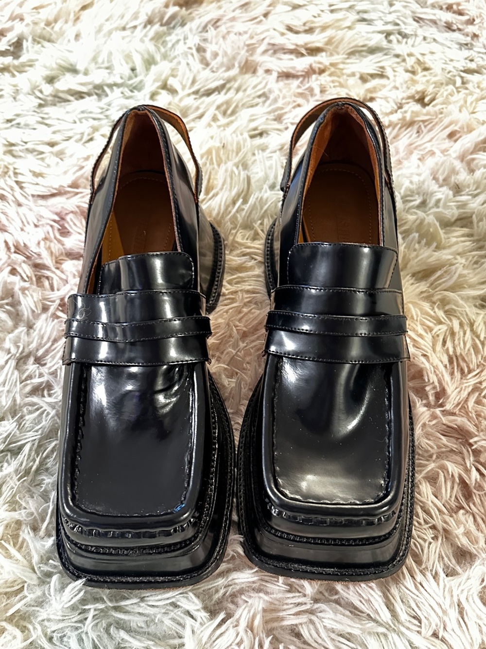 Shushu/Tong Black Platform Loafers Size 37 - Picture 5 of 11